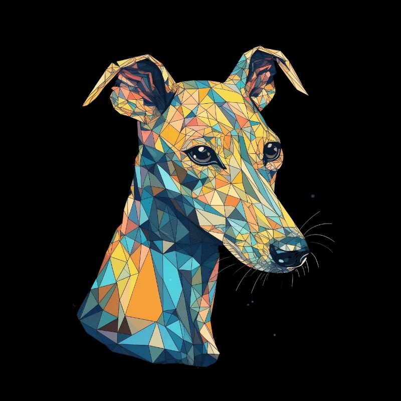 Colorful Whippet art design