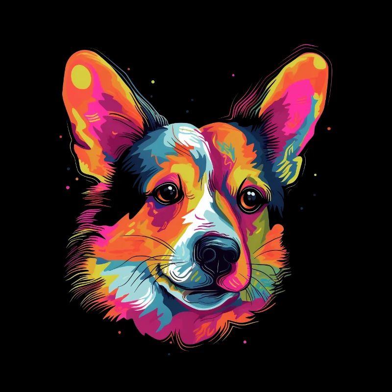 Colorful Corgi art design