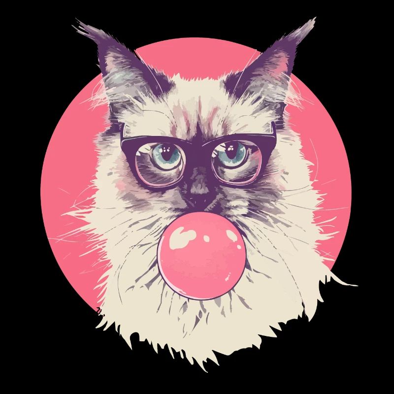 Ragdoll Chat Verres Chewing Gum