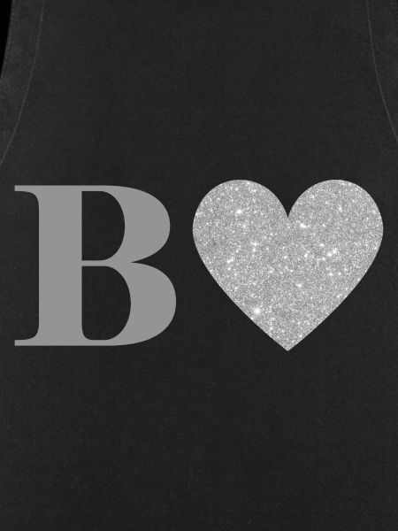 Letter b silver heart