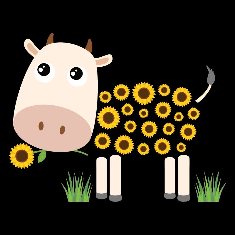 Kuh mit Sonnenblumen statt Fell