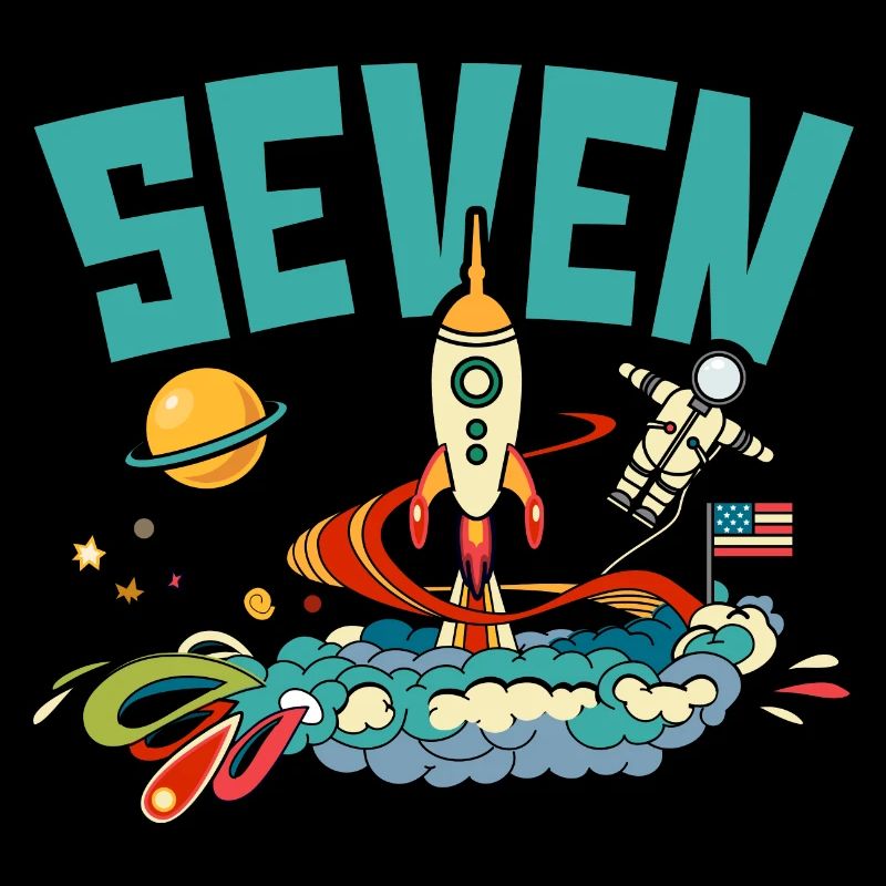 7th Birthday Celebration Outerspace Happy Bday
