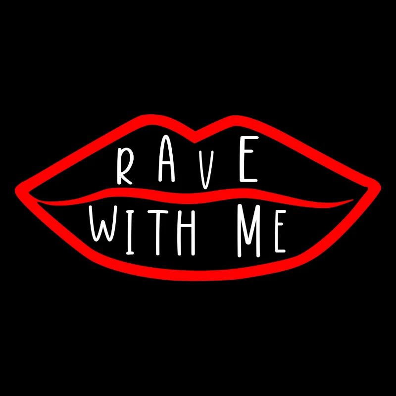 RAVE with me red lip logo