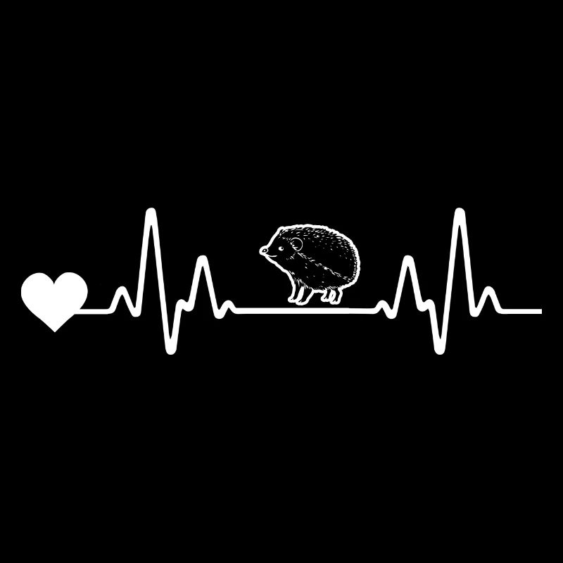 Heartbeat ECG Line Hedgehog