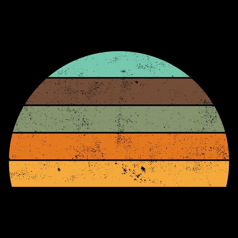 Retro sunset vintage sun stripes circle