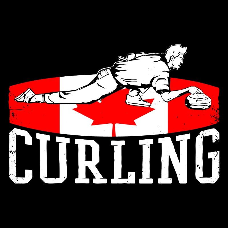 Curling Pierre de curling Canada Curler Curling drapeau canadien Curling