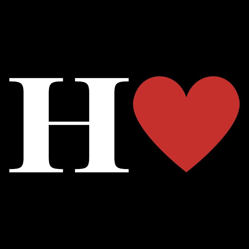 Buchstabe h rotes Herz