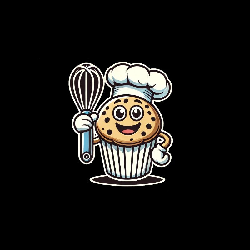 Dessin animé de muffins de cuisson drôle