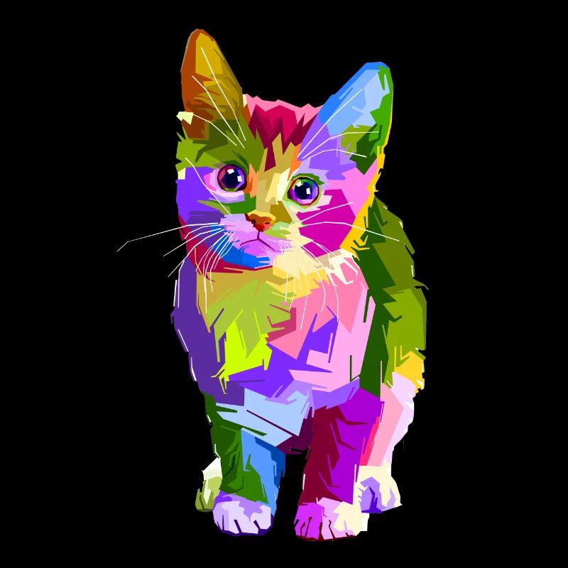 T-shirt chat en couleurs !