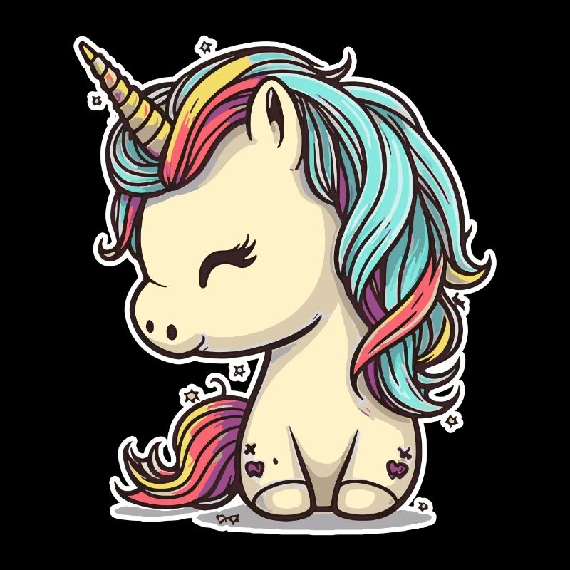 Licorne colorée douce mignonne bande dessinée bande dessinée