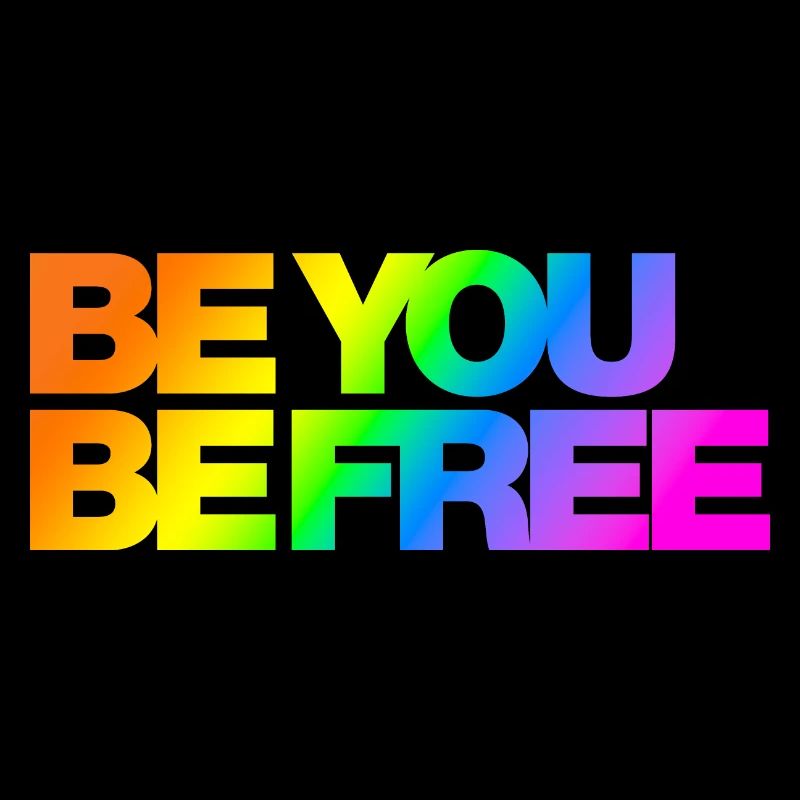 Typo Soyez libre Diversité Arc-en-ciel