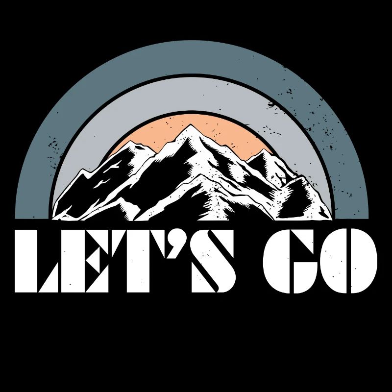 Lassen Sie uns eine Wanderung-Berggrafik gehen