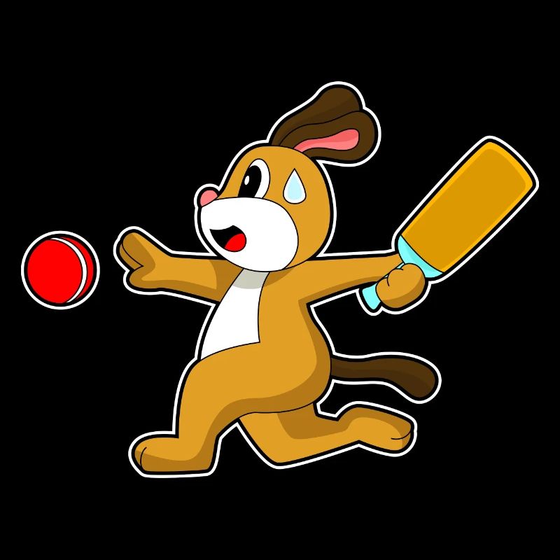 Hund Cricket Cricketschläger