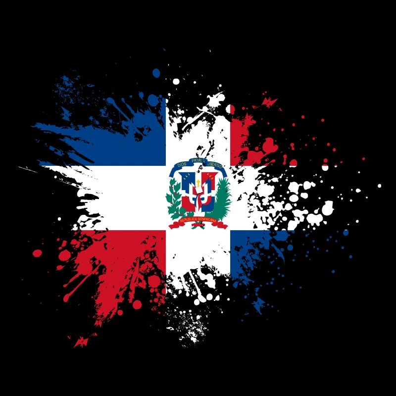 République dominicaine drapeau éclaboussures de peinture blob