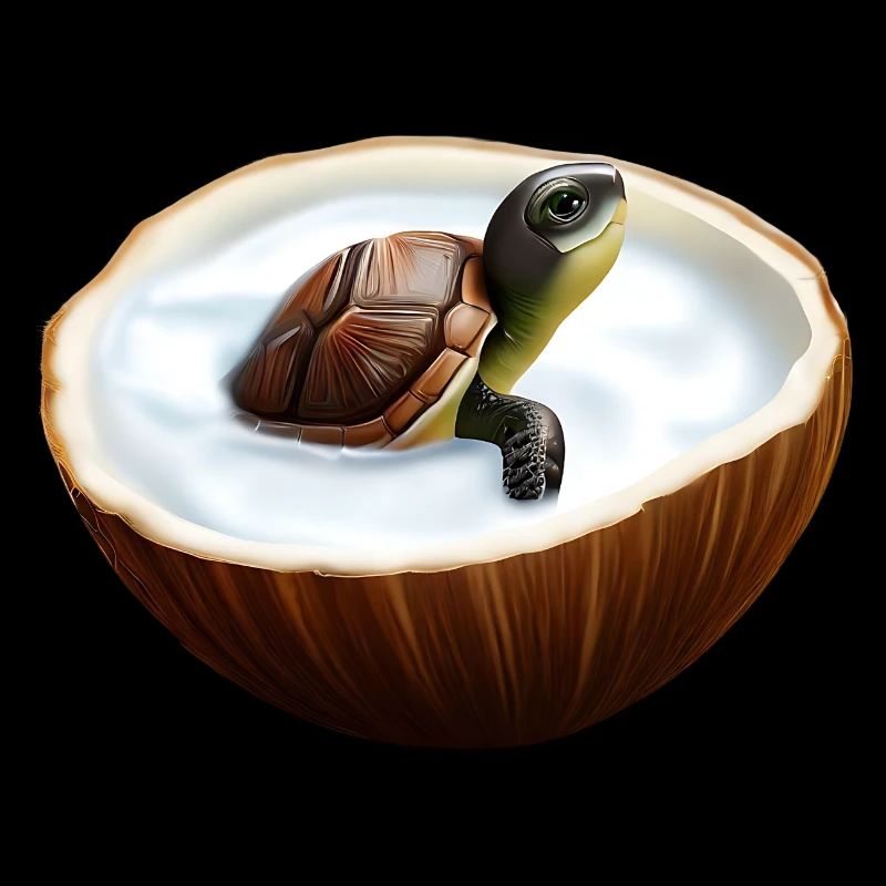 Bébé tortue dans le lait de