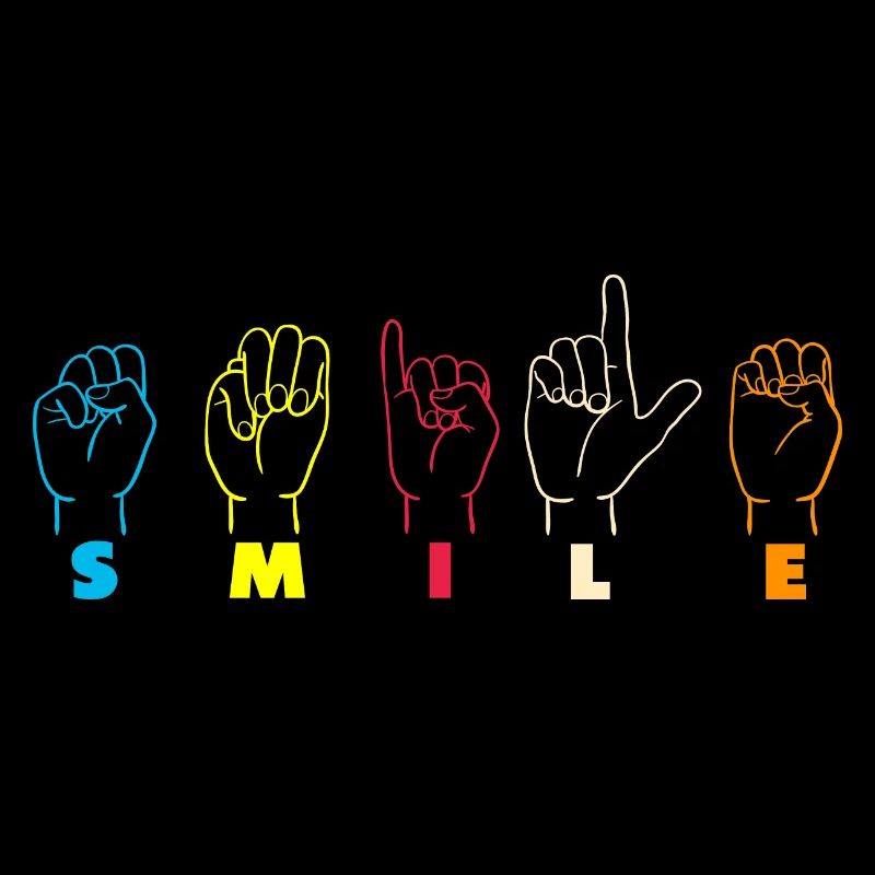 Smile ASL Alphabet American Sing Language ASL