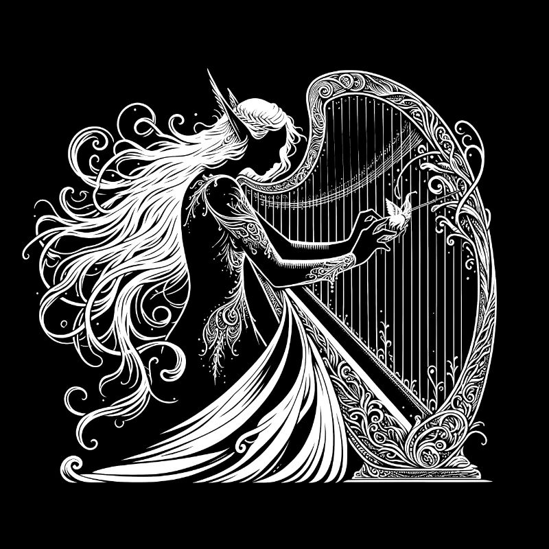 Elfe de la harpe - Elfe avec harpe