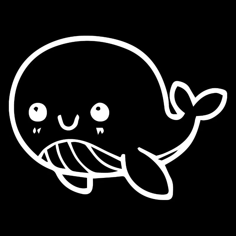 Sweet whale gift idea over white