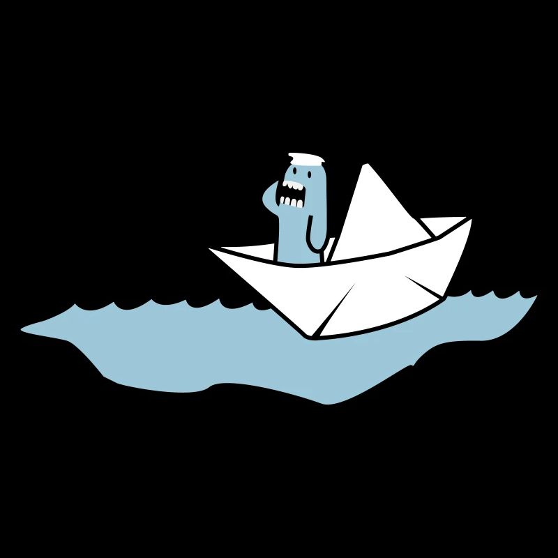 Bateau en papier avec capitaine