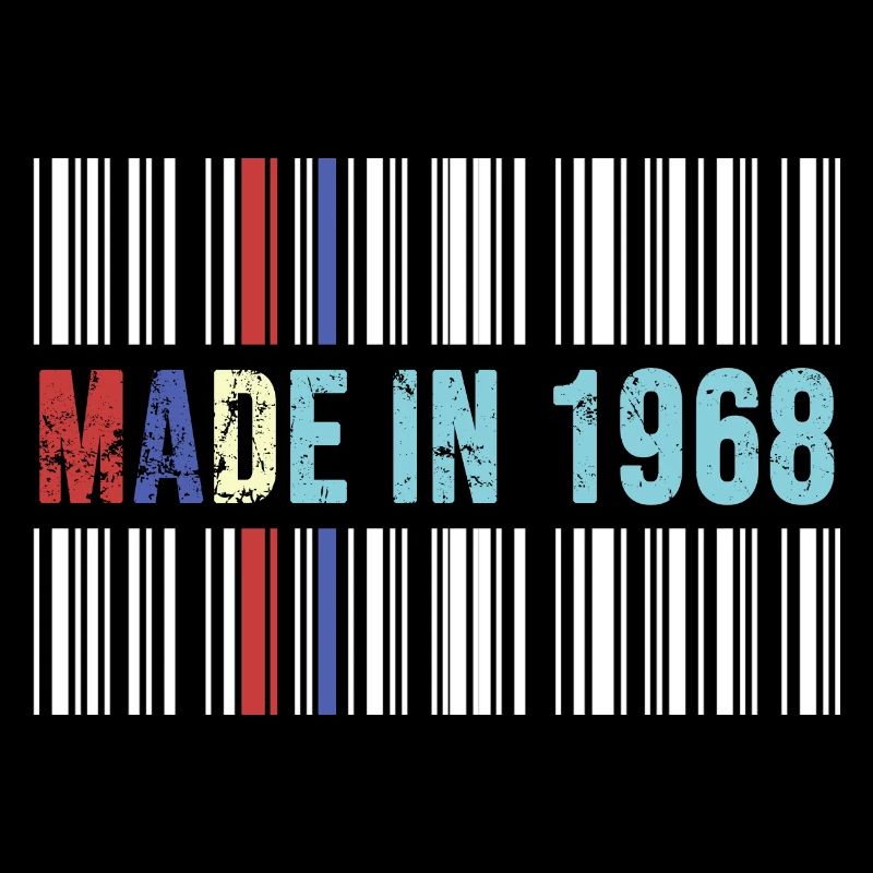 1968 anniversaire 54 ans 54e anniversaire rétro code-barres