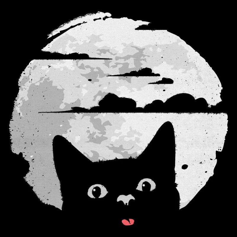 Le chat dérange la pleine lune - provoque une éclipse lunaire