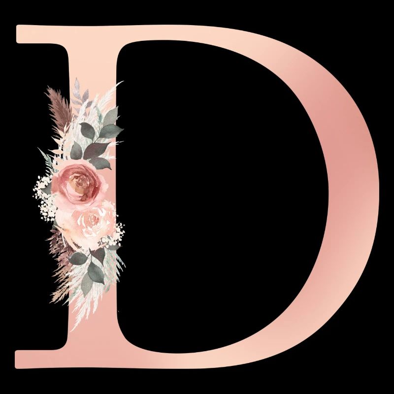 Monogramme personnalisable D Fleurs Boho