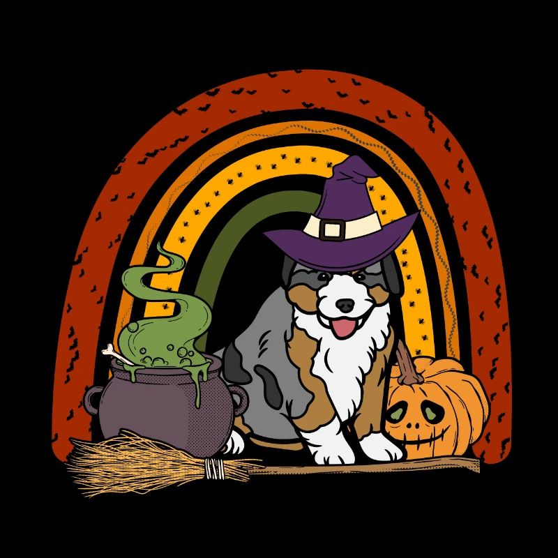 Süßer Australischer Schäferhund Halloween Hund