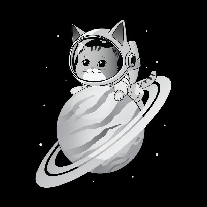 Space Cat with Planet