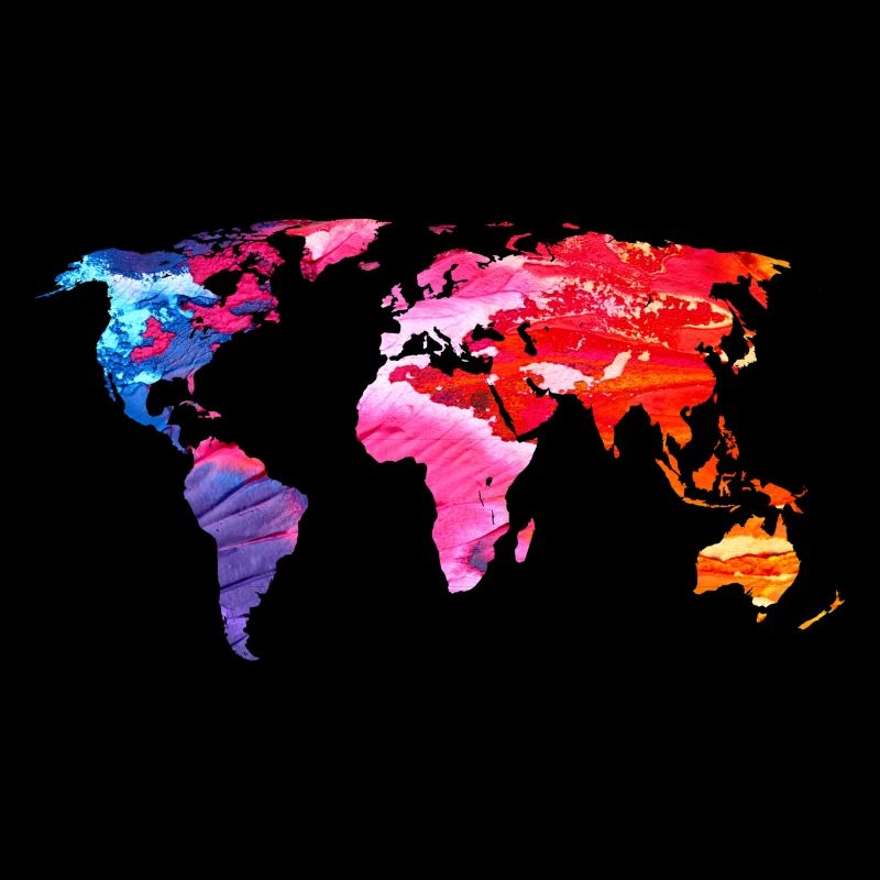 World Colorful World Map