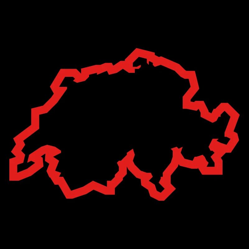 Swiss Outlined Map