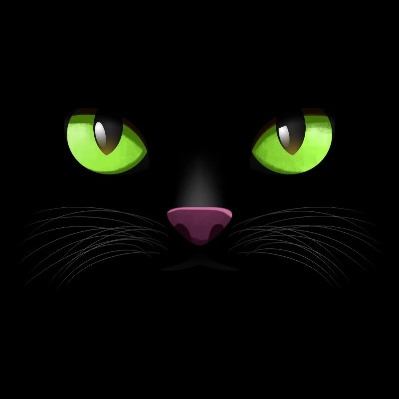 Visage de chat Yeux verts