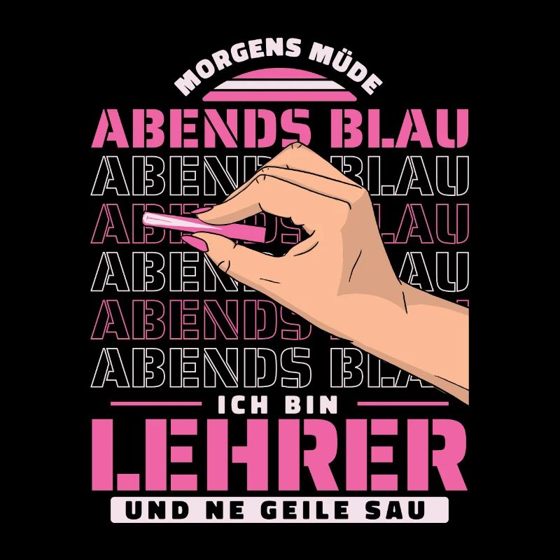 Lehrer Pädagoge Morgens Mde Abends Blau