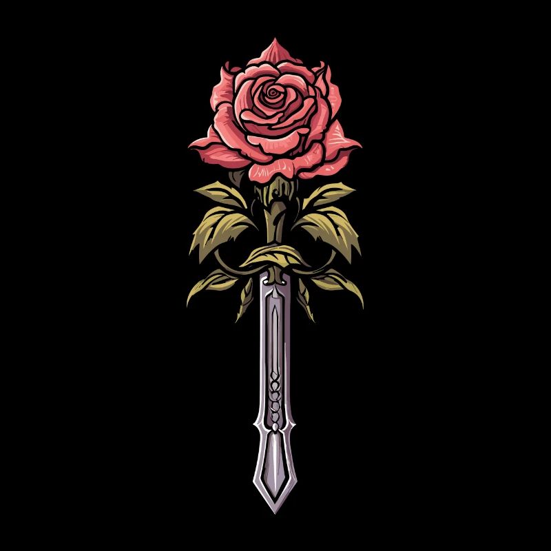 Rote Rose Goth Schwert