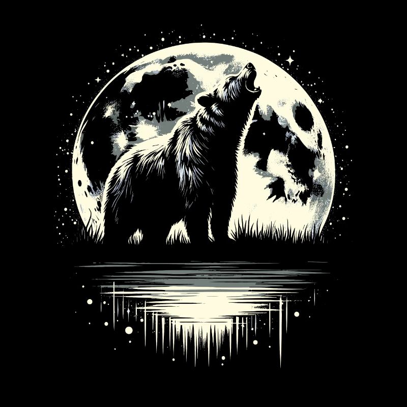 Bär Braunbär Moon Howling