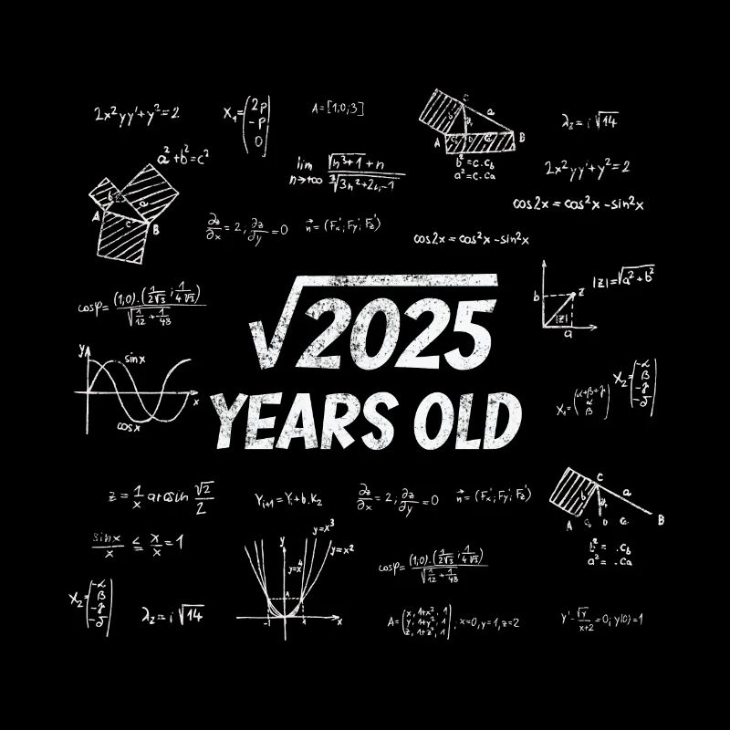Square root from 2025 - 45th birthday math nerd