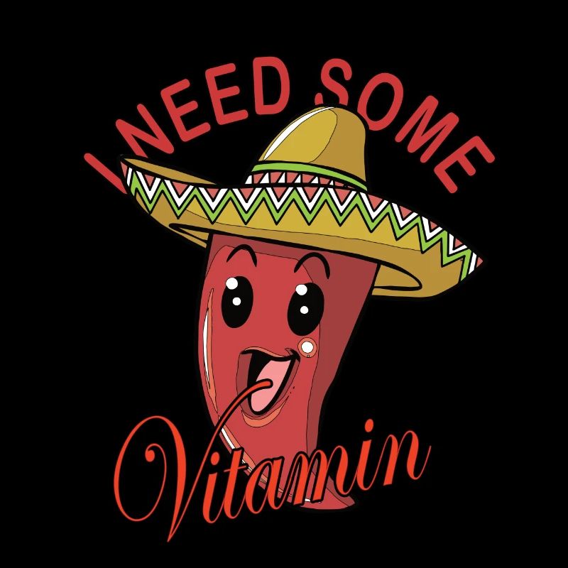 I Need Some Vitamin Chilli Sombrero Mexico