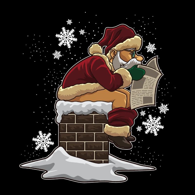 Le père Noël déchie dans la cheminée
