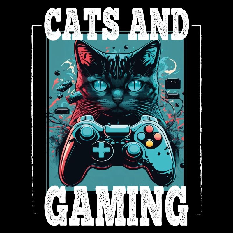 Cats and Gaming Cat Kitten Controller Gaming