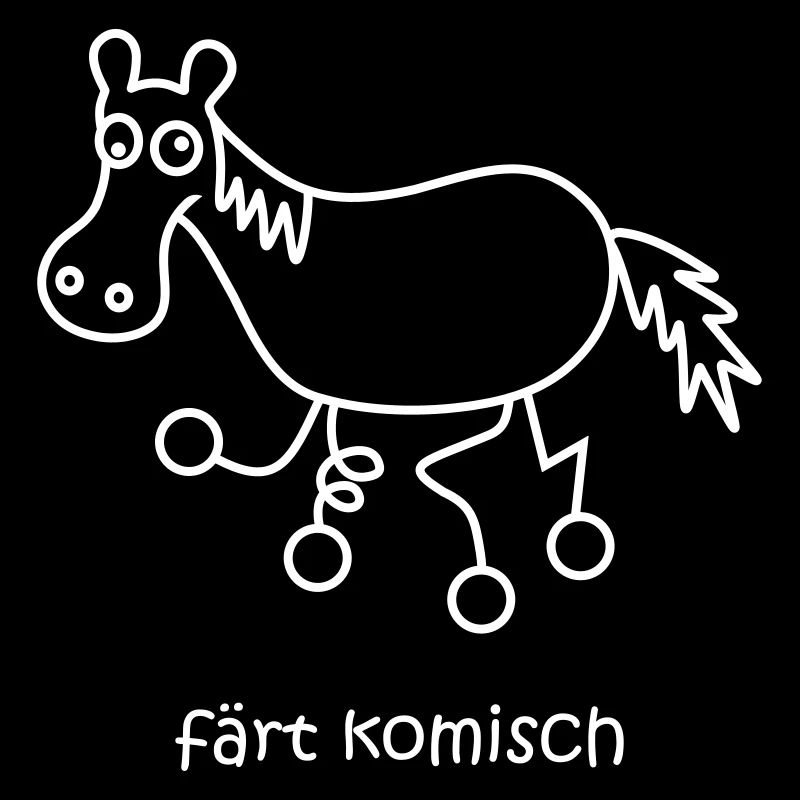 färt komisch, seltsames Pferd, Pferd mit Rädern