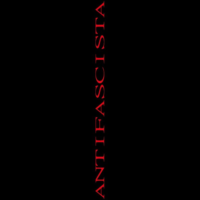 Lettrage antifasciste vertical (étiré)
