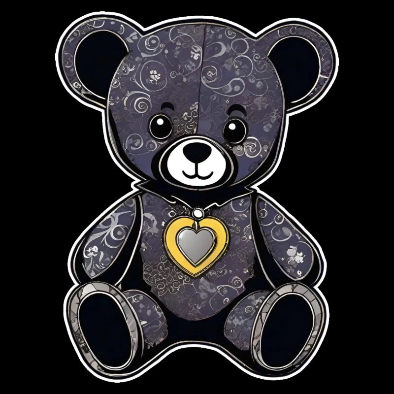 Romantik Gothik Teddy Bär mit Herz