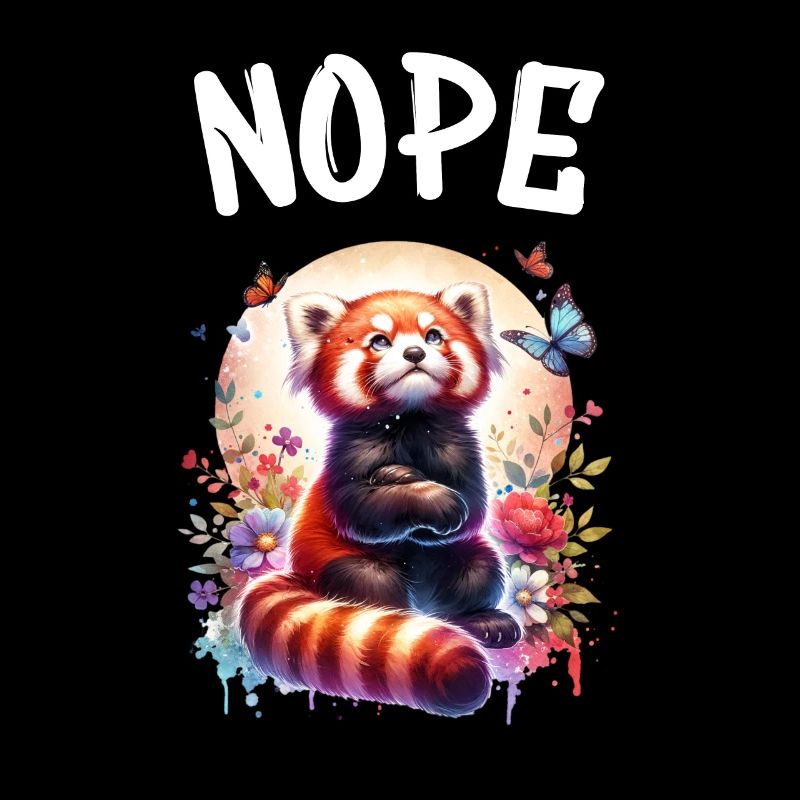 Red Panda Funny Saying Nope Fire Fox