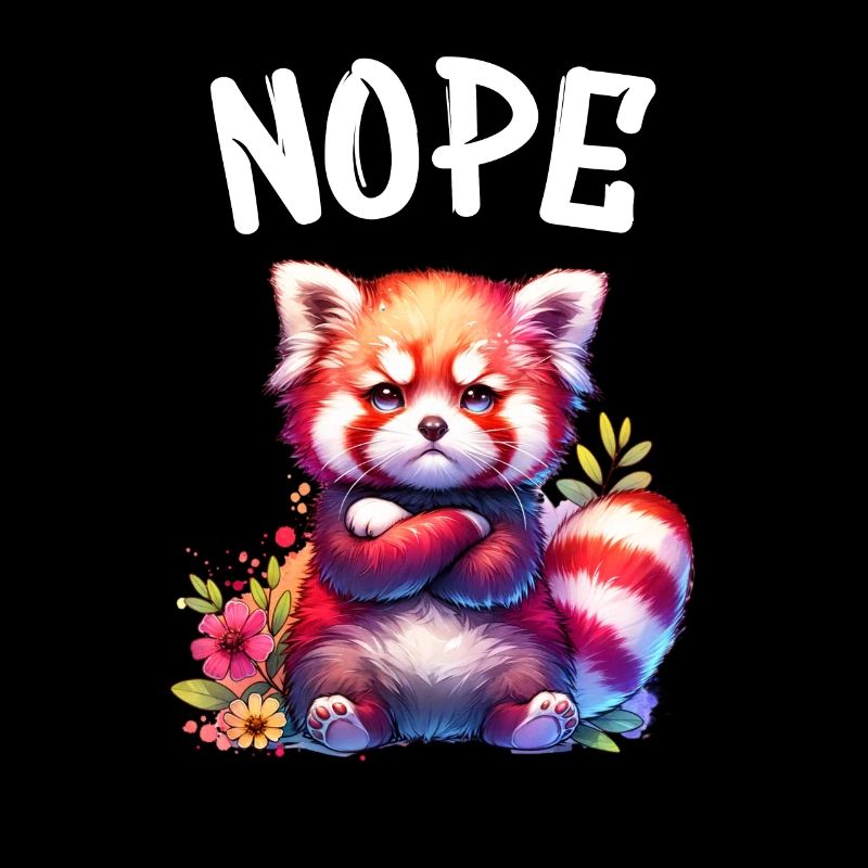 Red Panda Funny Saying Nope Fire Fox