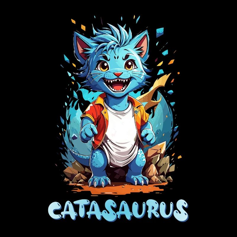 Katasaurus Katze Dinosaurier Chibi