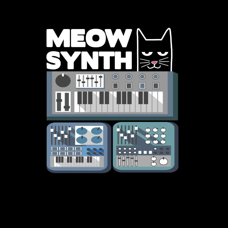Modular Analog Synthesizer Katze Katzen Spruch