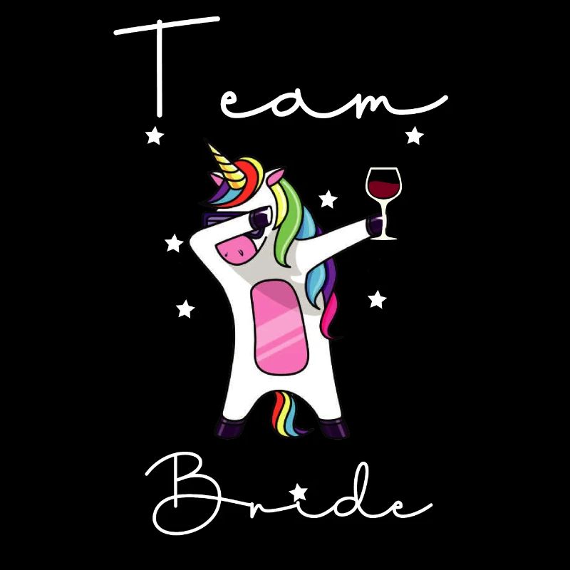 Team Braut Einhorn und Wein