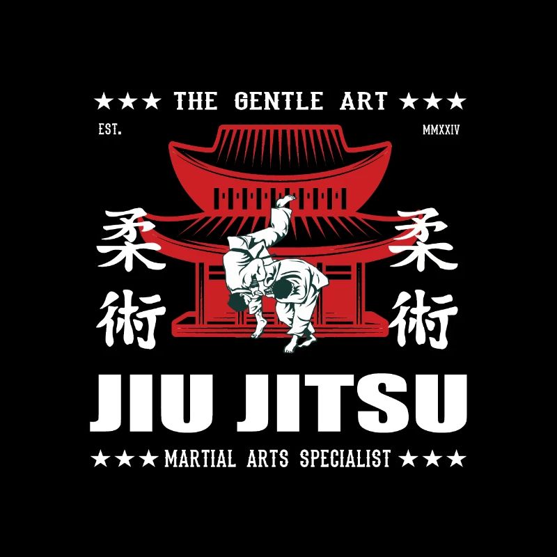 Conception d’arts martiaux Jiu Jitsu cool avec Kanji