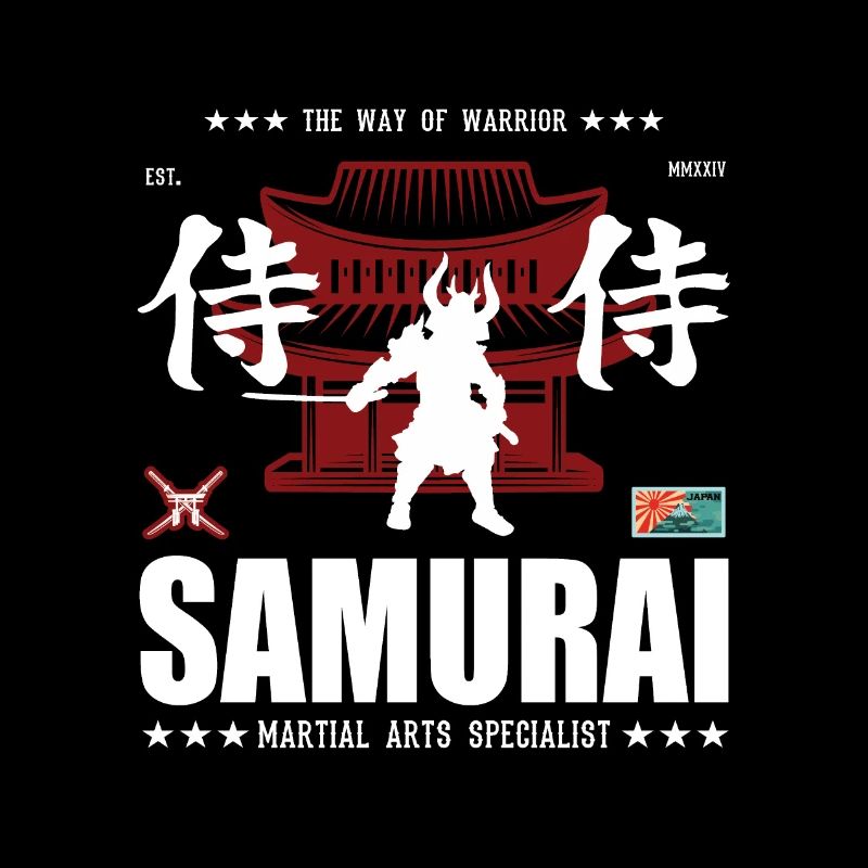 coole Samurai Kampfsport Design mit Kanji