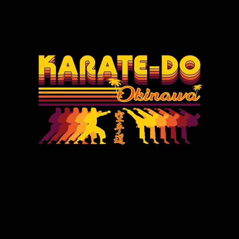 Design rétro cool de karaté-do