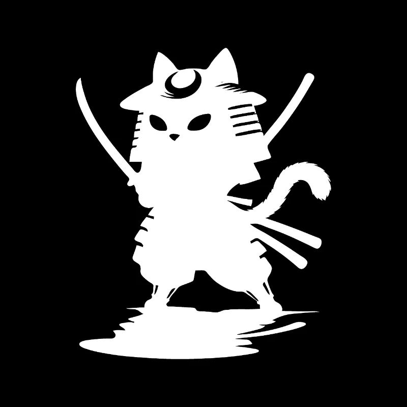 Conception de silhouettes de chat samouraï